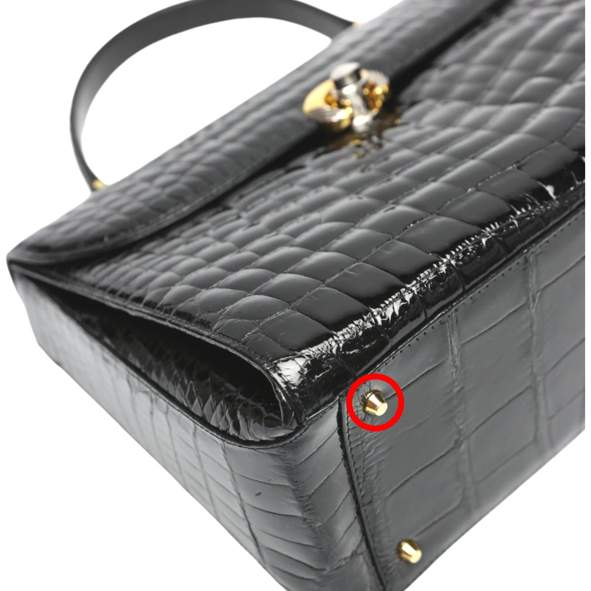 クロコダイル CROCODILE ハンドバッグ
 ショルダーバッグ JRA 2WAYバッグ クロコダイル ブラック 【SS】
 【中古】