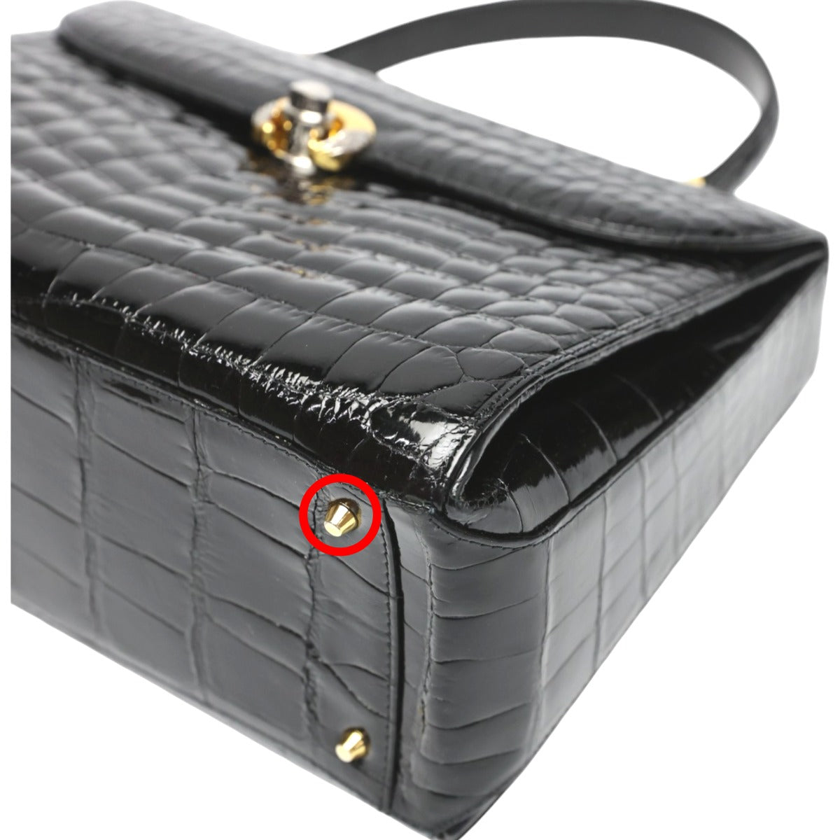 クロコダイル CROCODILE ハンドバッグ
 ショルダーバッグ JRA 2WAYバッグ クロコダイル ブラック 【SS】
 【中古】