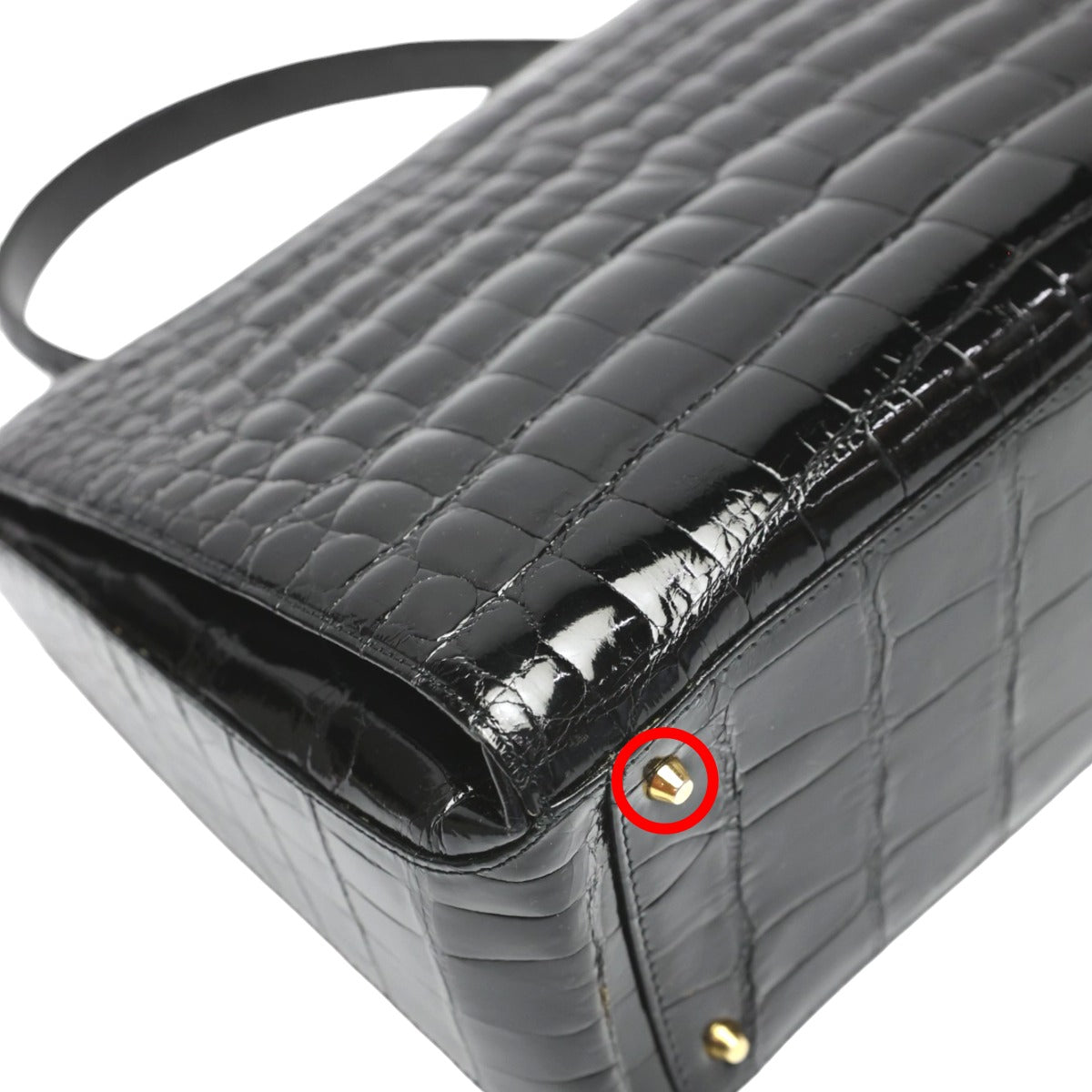 クロコダイル CROCODILE ハンドバッグ
 ショルダーバッグ JRA 2WAYバッグ クロコダイル ブラック 【SS】
 【中古】