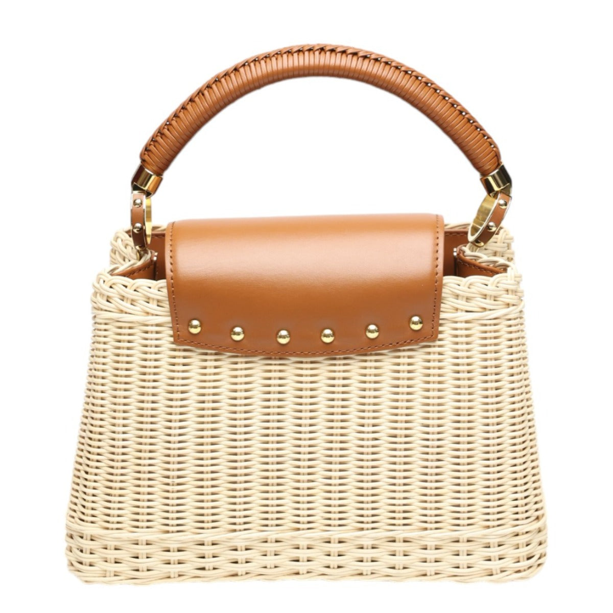 ルイヴィトン LOUIS VUITTON ショルダーバッグ
 ハンドバッグ カプシーヌBB レザー×ラタン レザー M22173 ブラウン×ベージュ LV
 【中古】
