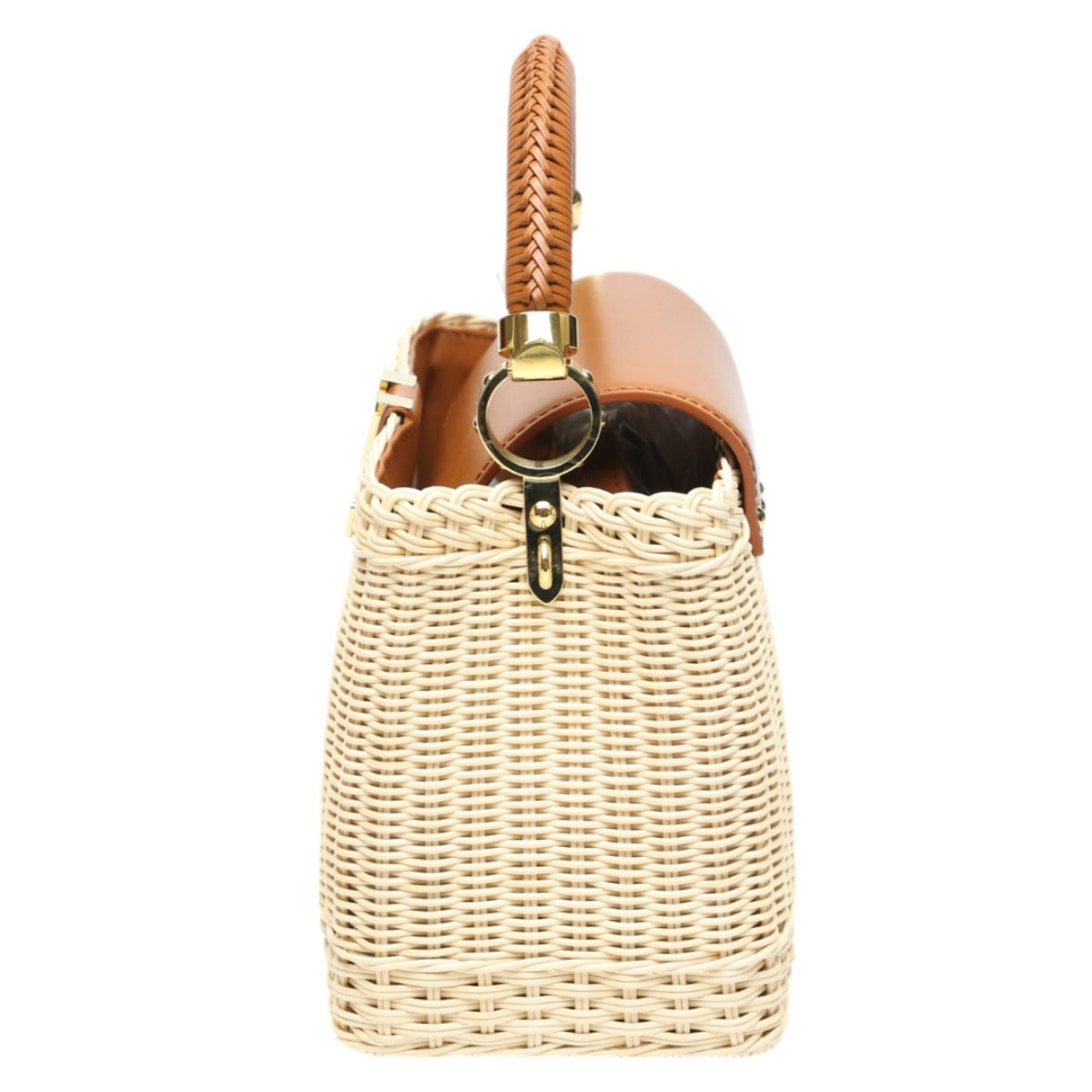 ルイヴィトン LOUIS VUITTON ショルダーバッグ
 ハンドバッグ カプシーヌBB レザー×ラタン レザー M22173 ブラウン×ベージュ LV
 【中古】