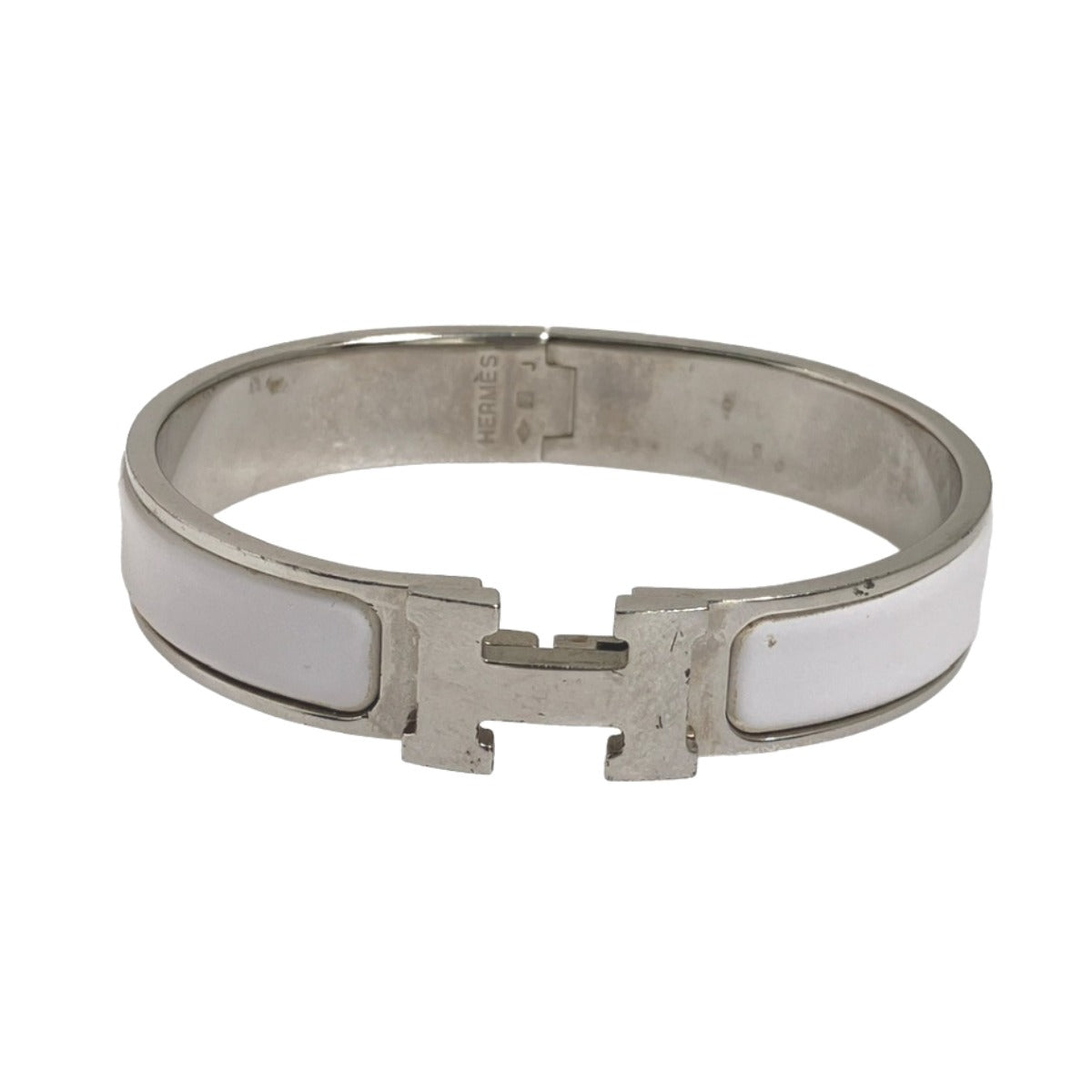 Hermes HERMES Bangle
 Bracelet Click Clack Metal White x Silver [SS]
 【second hand】 