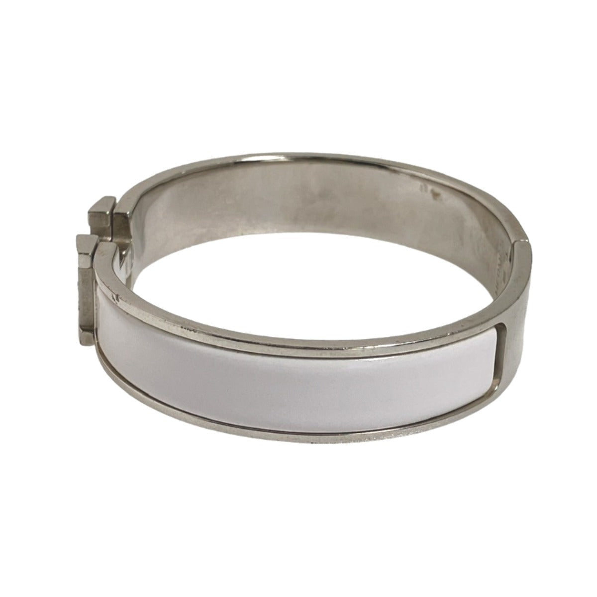 Hermes HERMES Bangle
 Bracelet Click Clack Metal White x Silver [SS]
 【second hand】 