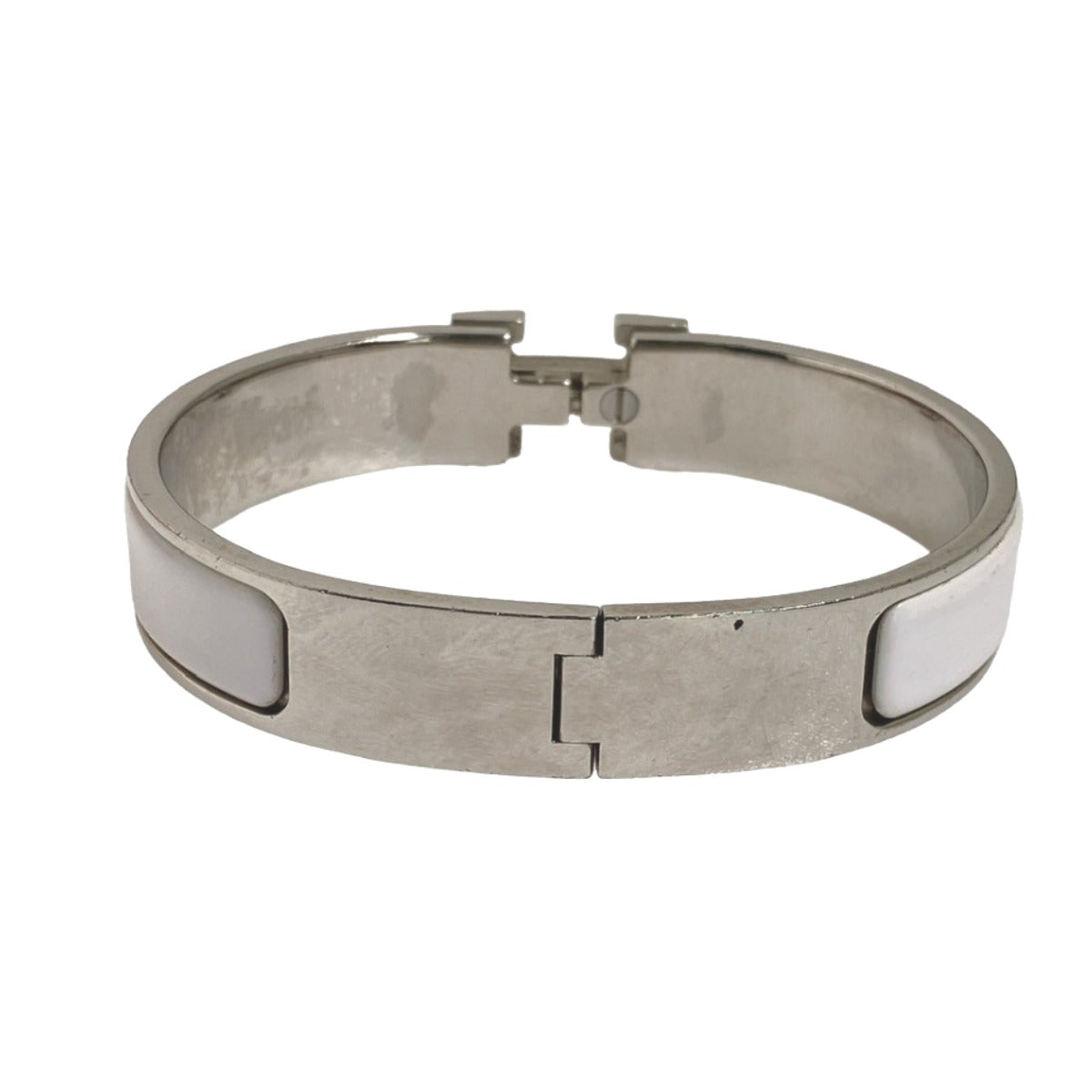 Hermes HERMES Bangle
 Bracelet Click Clack Metal White x Silver [SS]
 【second hand】 