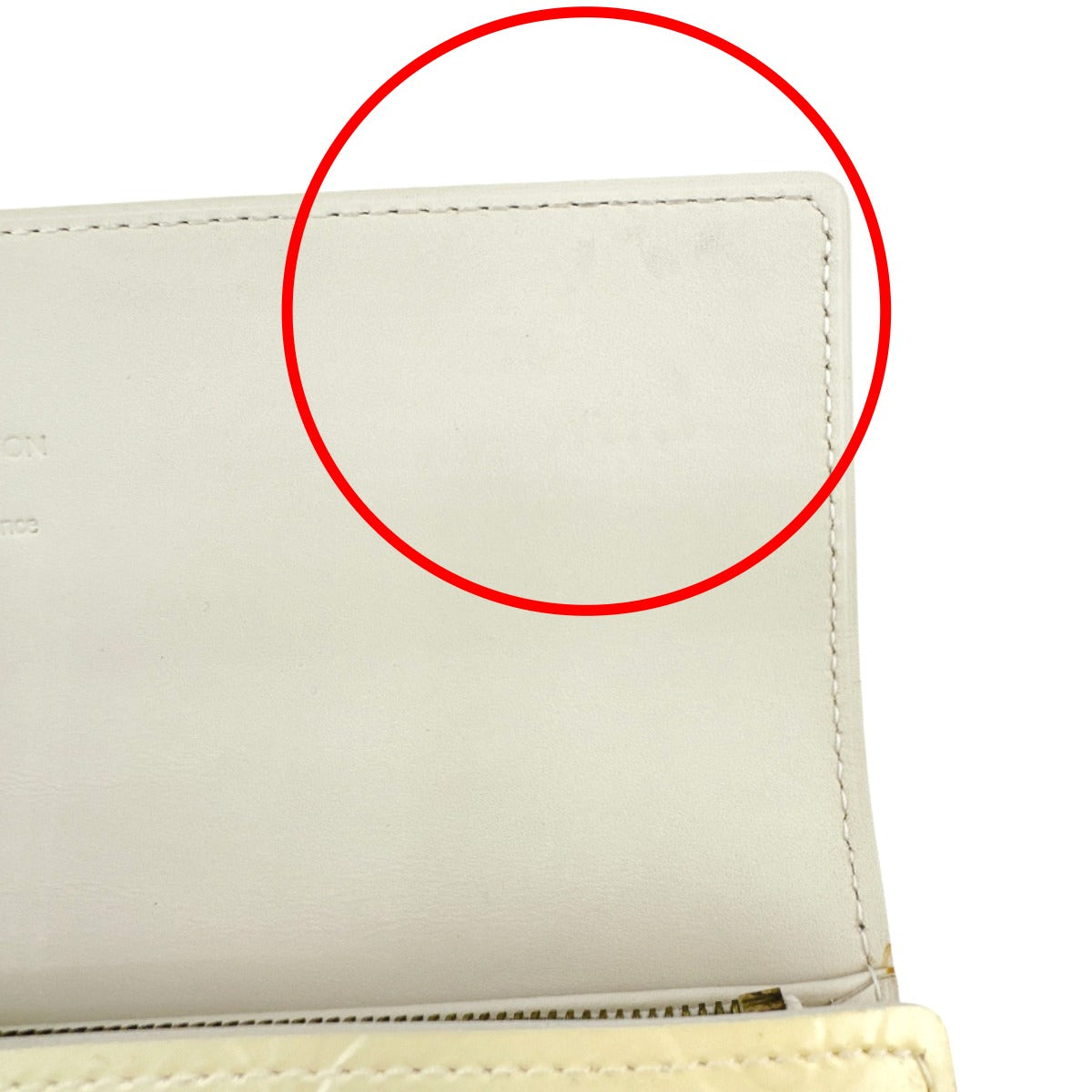 ルイヴィトン LOUIS VUITTON 長財布
 ファスナー付き長財布 ヴェルニ ポシェット・ポルトモネ クレディ ペルル モノグラムヴェルニ M91382 クリームホワイト LV
 【SS】
 【中古】