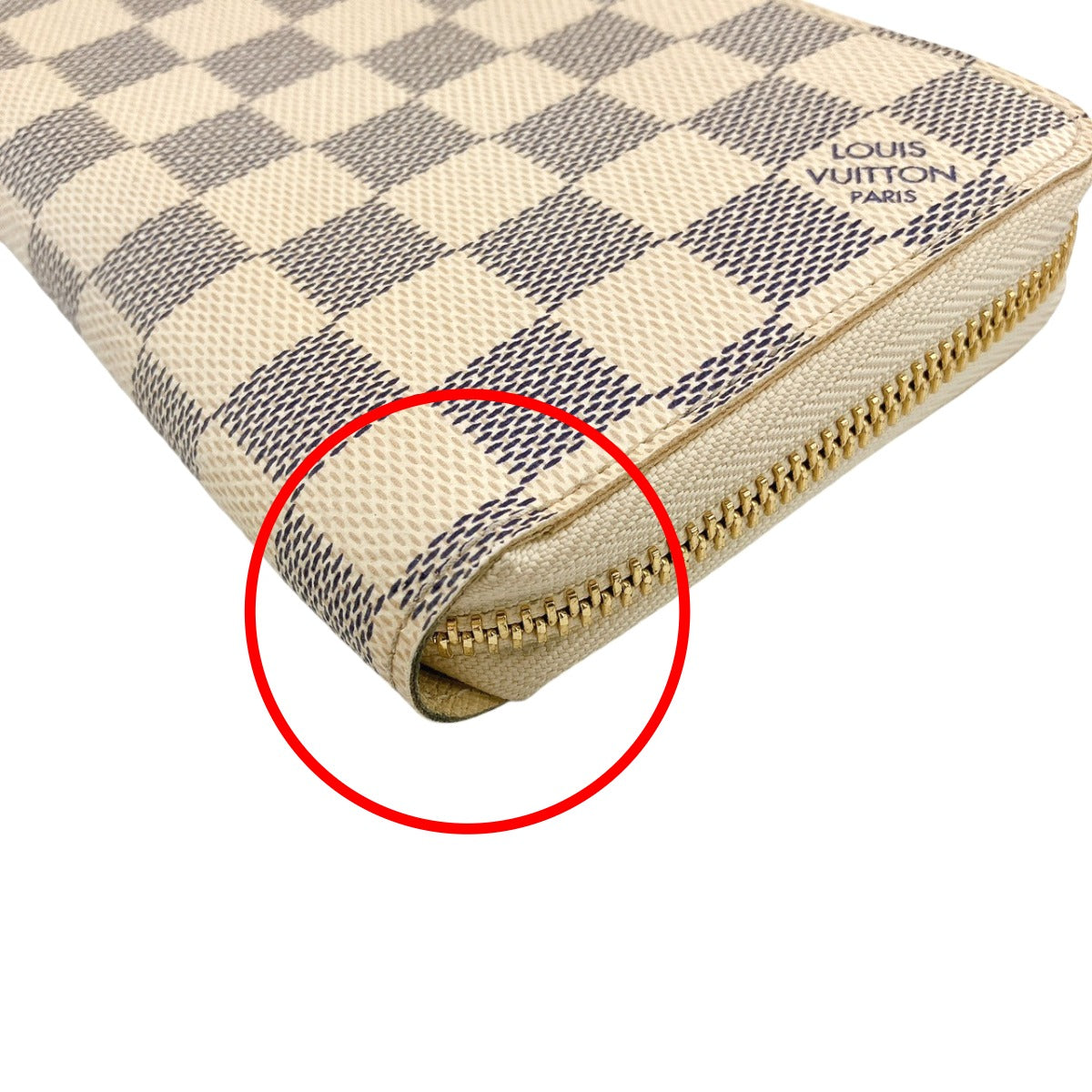 ルイヴィトン LOUIS VUITTON 長財布
 ラウンドファスナー アズール ジッピー・ウォレット ダミエアズールキャンバス N60019 ホワイト LV
 【SS】
 【中古】