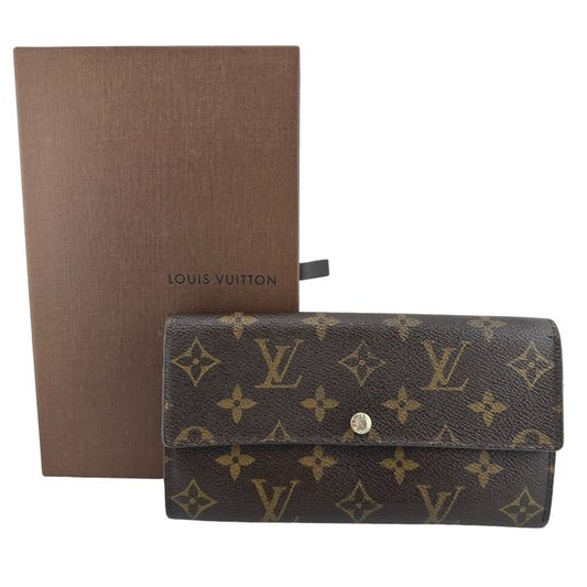 ルイヴィトン LOUIS VUITTON 長財布
 ファスナー付長財布 モノグラム ポルトフォイユ・サラ モノグラムキャンバス M61734 ブラウン LV
 【SS】
 【中古】