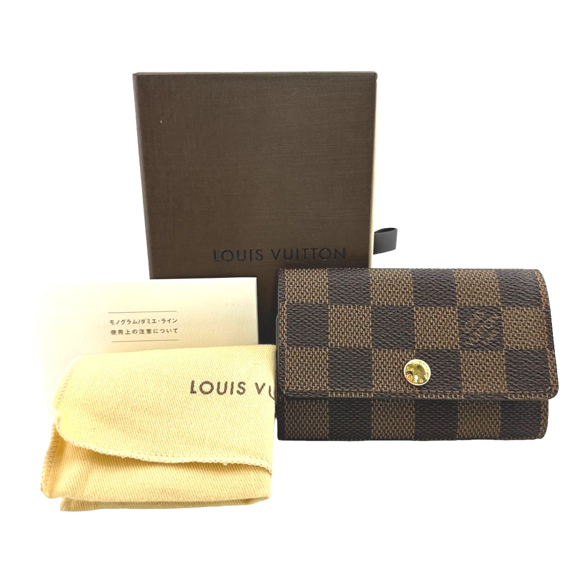 ルイヴィトン LOUIS VUITTON キーケース
 キーケース6本用 ダミエ ミュルティクレ6 ダミエキャンバス N62630 ブラウン LV
 【SS】
 【中古】