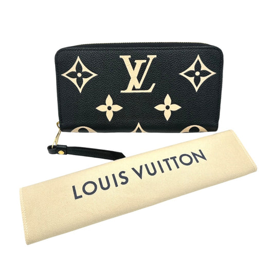 ルイヴィトン LOUIS VUITTON 長財布
 ラウンドファスナー アンプラント ジッピーウォレット モノグラムアンプラント M80481 ブラックベージュ LV
 【SS】
 【中古】