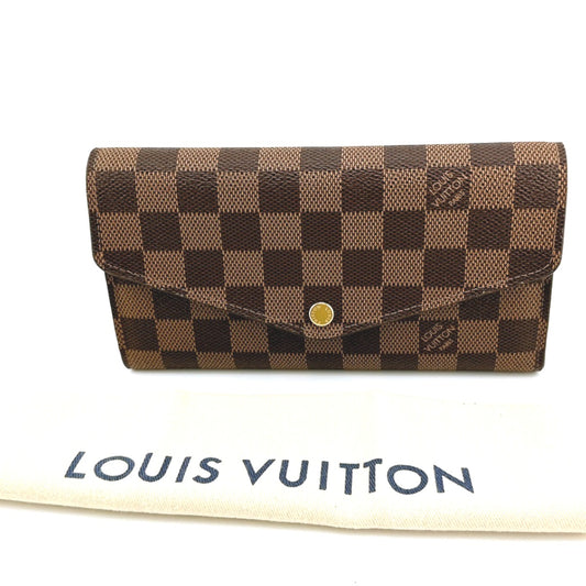 ルイヴィトン LOUIS VUITTON 長財布
 ラウンドファスナー ダミエ ポルトフォイユ・サラ   ダミエキャンバス N63209 エベヌ LV
 【SS】
 【中古】