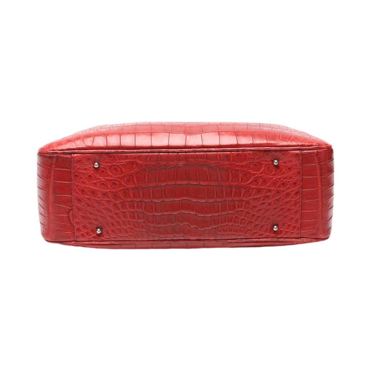 クロコダイル CROCODILE ハンドバッグ
 ショルダーバッグ JRA 日本製 2WAY クロコダイル レッド 【SS】
 【中古】