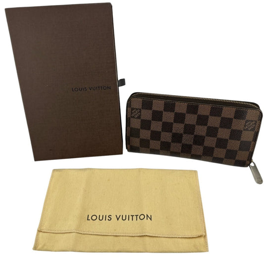 ルイヴィトン LOUIS VUITTON 長財布
 ラウンドファスナー ダミエ  ジッピーウォレット ダミエキャンバス N60015 エベヌ LV
 【SS】
 【中古】