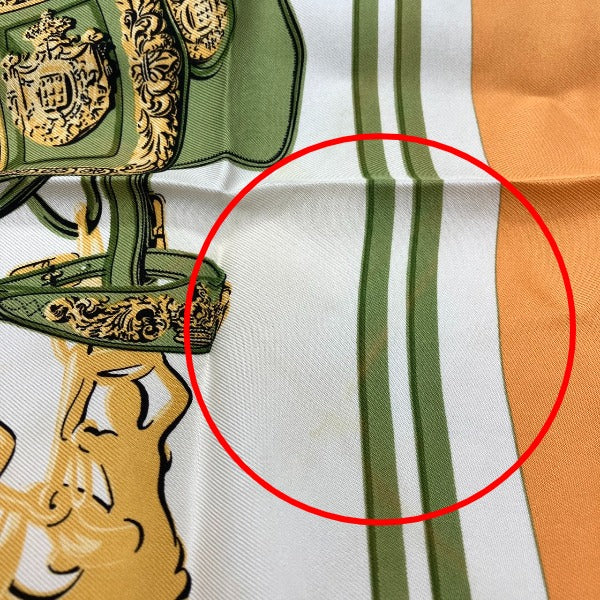 エルメス HERMES スカーフ
 ハンカチーフ プチカレ ガウロッシュシルクツイル シルク カレ45 オレンジ 【SS】
 【中古】