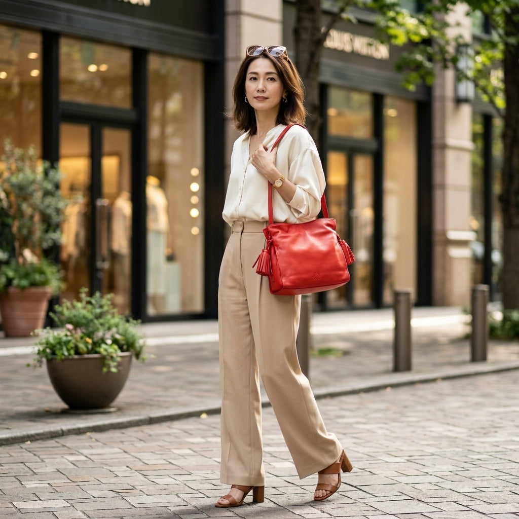 ロエベ LOEWE ショルダーバッグ
 2WAY レザー タッセル レザー 380 82 E17 レッド 【SS】
 【中古】