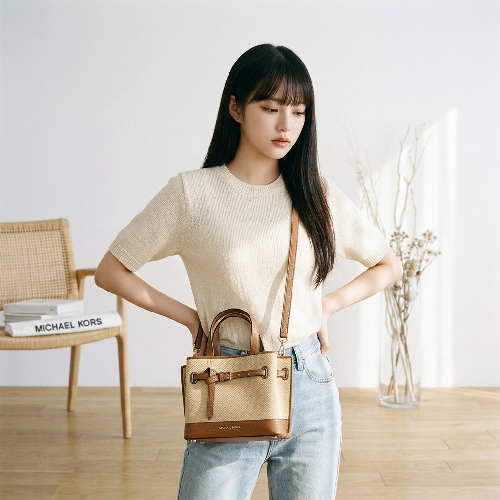 マイケルコース Michael Kors ハンドバッグ
 2WAYバッグ ショルダーバッグ ポリウレタン 35T2GU5S1W1214 ブラウン 【SS】
 【中古】