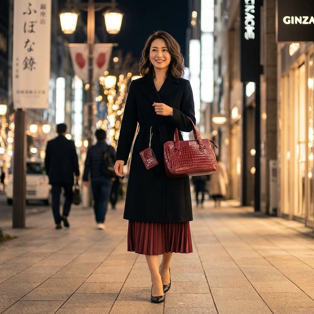 クロコダイル CROCODILE ハンドバッグ
 ハンドバッグ パスケース付き シャイニング クロコダイル GRES PARIS レッド 【SS】
 【中古】