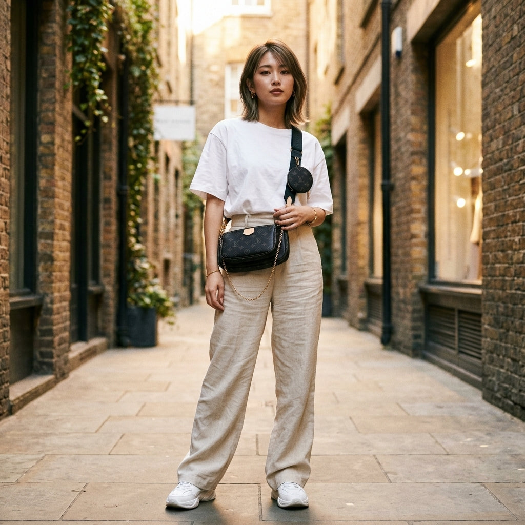 ルイヴィトン LOUIS VUITTON ポーチ
 ショルダー モノグラム ミュルティ・ポシェット・アクセソワール モノグラムキャンバス M44813 カーキ×ブラウン LV
 【中古】