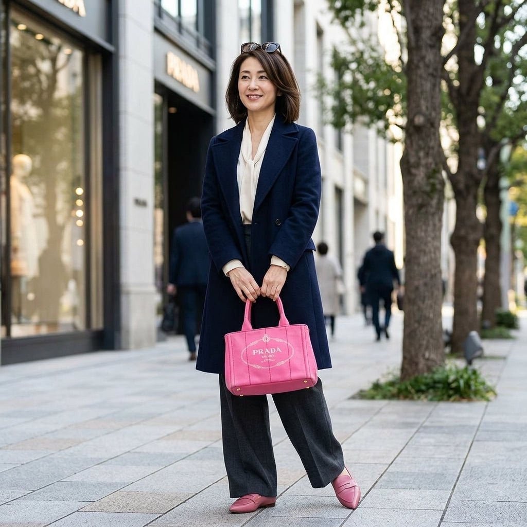 PRADA Tote Bag 
Tote Bag Cotton Canvas Canapa Mini Cotton Canvas 1BG439 Pink [SS]
 【second hand】 