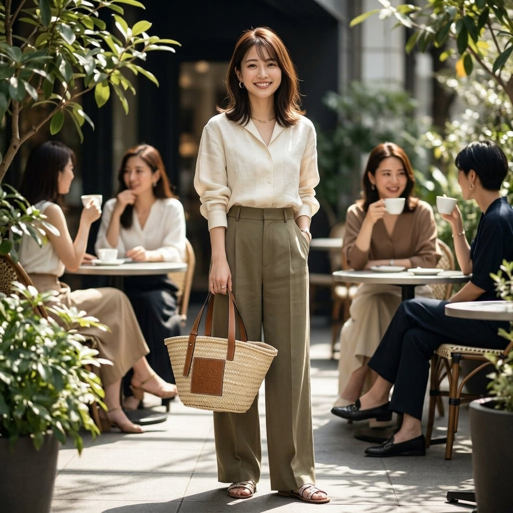 ロエベ LOEWE トートバッグ
 バスケット ラフィア アナグラムロゴ レザー A223S92XAX ベージュ 【SS】
 【中古】
