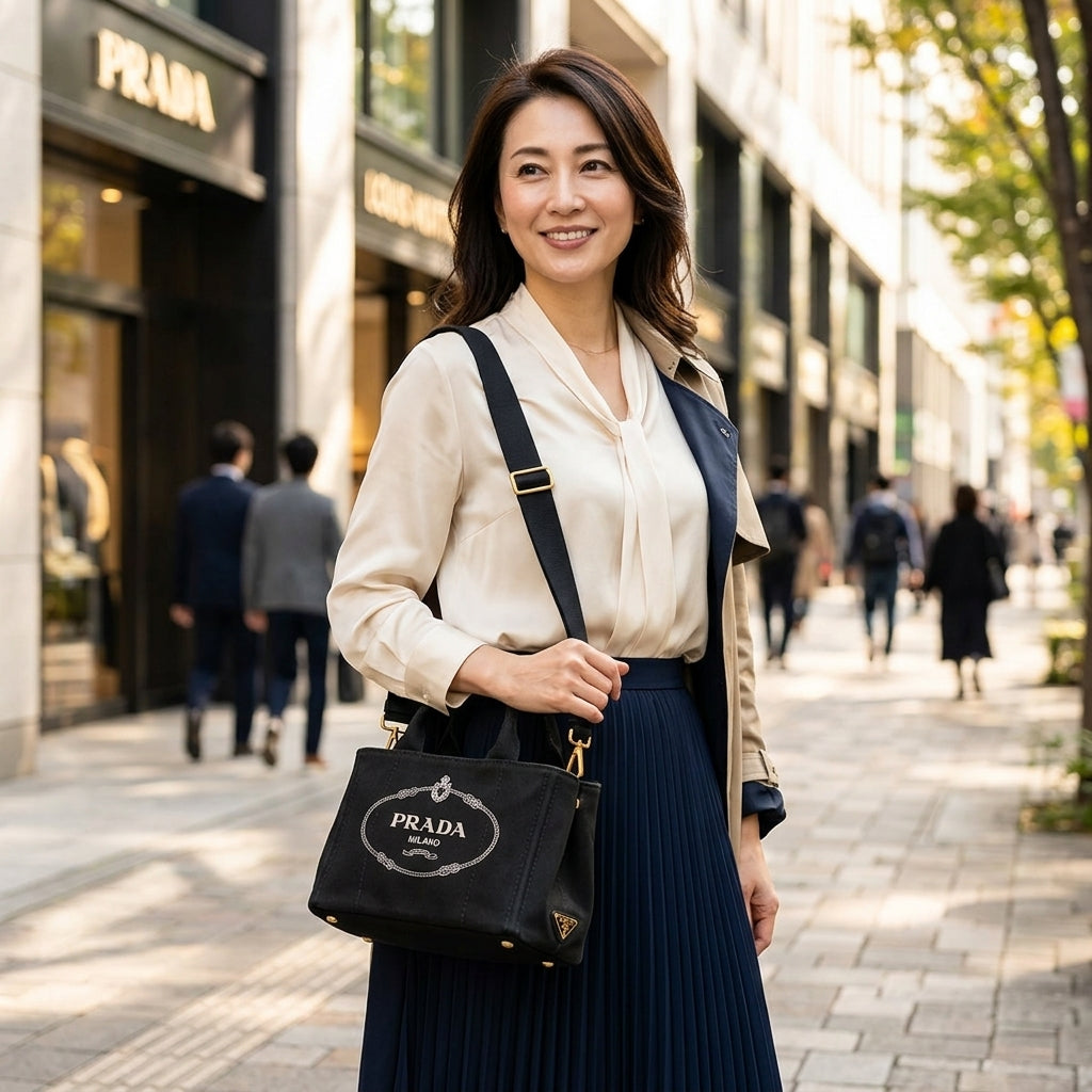 PRADA Tote Bag
 Tote Bag Canapa Mini Denim 1BG439 Black [SS]
 【second hand】