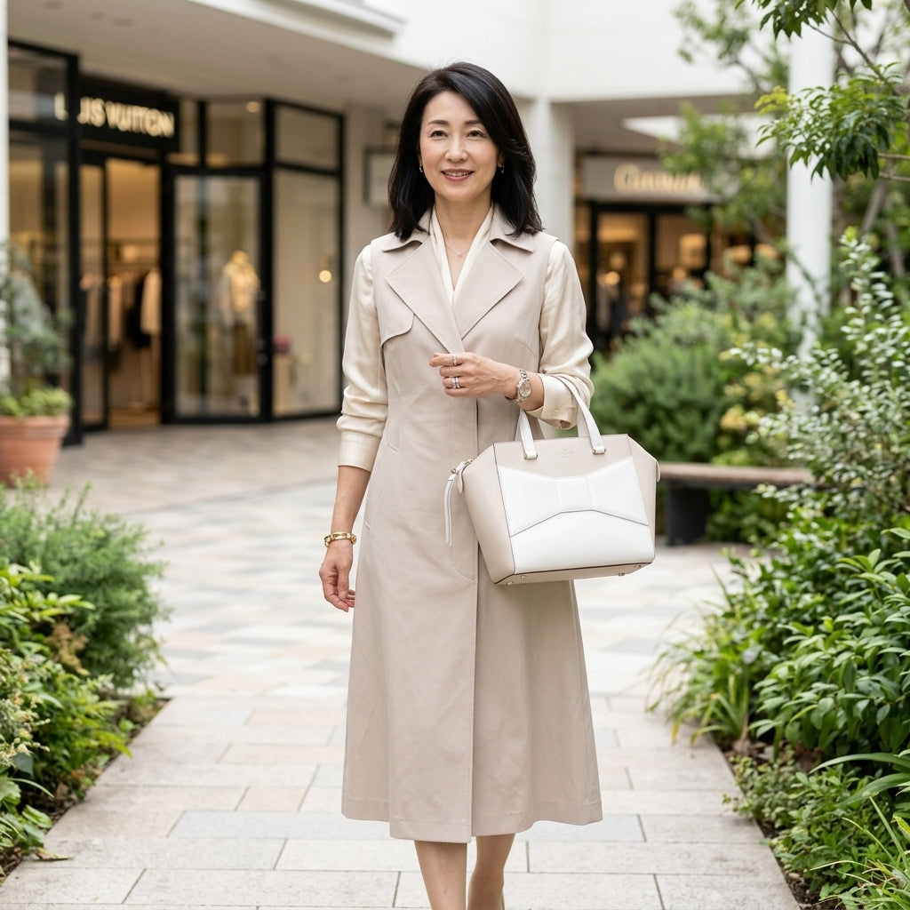 ケイトスペード Kate Spade ハンドバッグ
 レザー ベージュ×ホワイト 【SS】
 【中古】