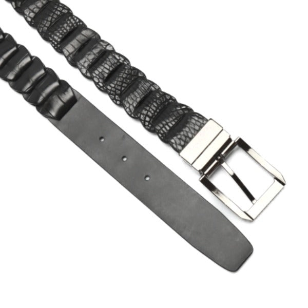 Crocodile Belt
 Pin type buckle, braided length adjustable, nickel, 35mm, LJ-BG, black nickel [H] 