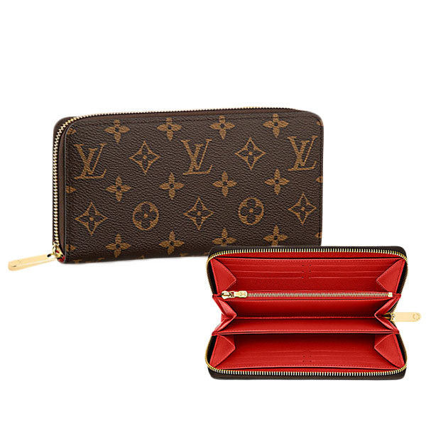 ルイヴィトン LOUIS VUITTON 長財布
 ラウンドファスナー モノグラム ジッピーウォレット モノグラムキャンバス M41896 コクリコ LV