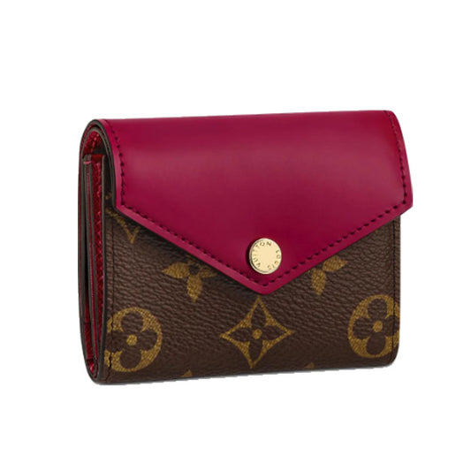 ルイヴィトン LOUIS VUITTON 三つ折り財布
 ポルトフォイユ・ゾエ モノグラム カードケース付小銭入 モノグラムキャンバス M62932  フューシャ LV
 【中古】