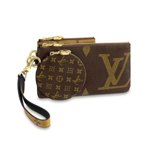 Louis Vuitton LOUIS VUITTON pouch
 Monogram Canvas Pochette Trio M68756 Brown LV 