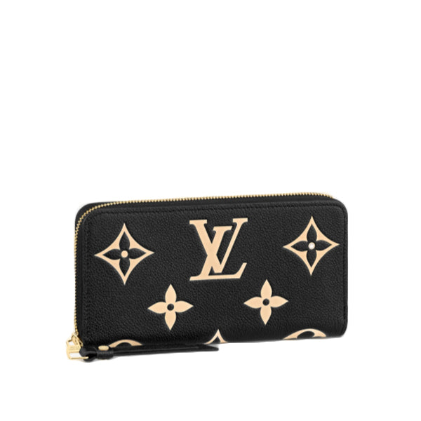 Louis Vuitton LOUIS VUITTON Long Wallet
 
Round Zip Monogram Empreinte Zippy Wallet M80481 Black Beige LV
 [Live] 