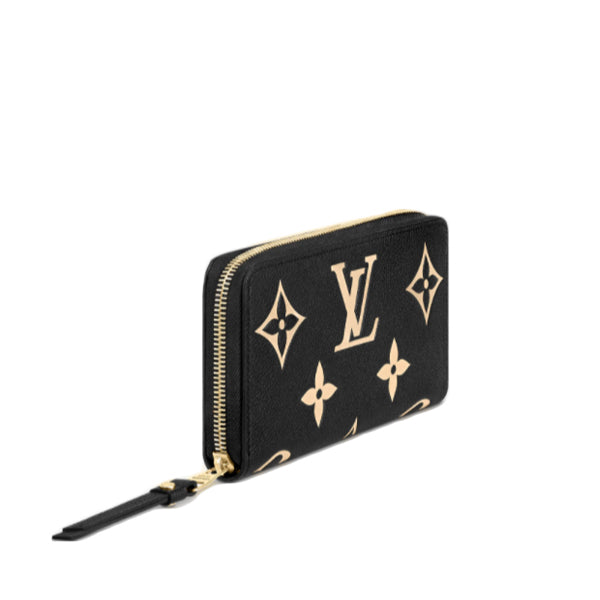 Louis Vuitton LOUIS VUITTON Long Wallet
 
Round Zip Monogram Empreinte Zippy Wallet M80481 Black Beige LV
 [Live] 